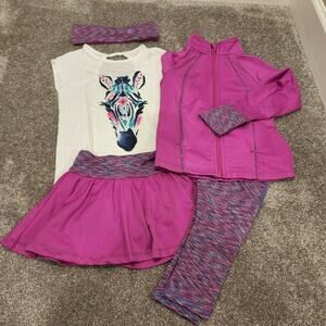 Gymboree Gymgo Girls 5 Pc Activewear Outfit Sz 3-4